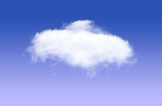 Single cloud over blue background photo