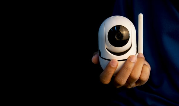 IP wifi wireless security camera supports Internet installation technology, security systems, smart home applications. photo
