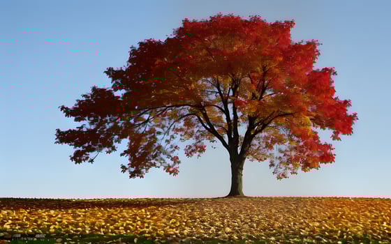 Tree concept background assorted scenic autumn trees by natural warm color leaves. photo