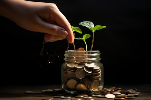 Coin and Green Sprouts photo