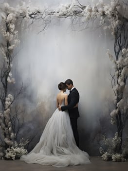 Wedding backdrop background illustration design, couple in love, marriage, bride, photo