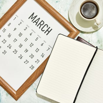 March 2020 monthly calendar photo