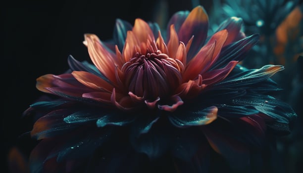 Vibrant gerbera daisy, wet with dew drops generated by AI photo