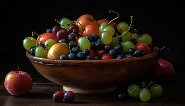 A gourmet fruit bowl, fresh and healthy generated by AI photo