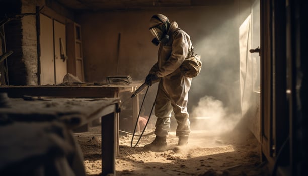 Expert welder in protective gear works indoors generated by AI photo