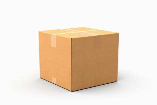 Brown cardboard box package on white background, Ai Generative. photo