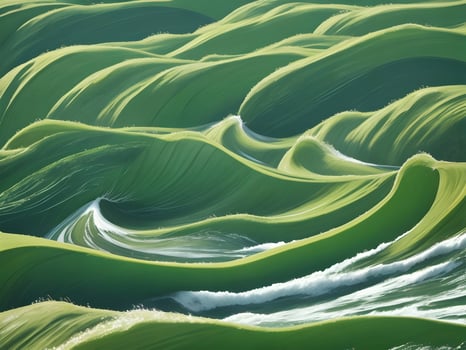 Sea beach green water waves illustration photo