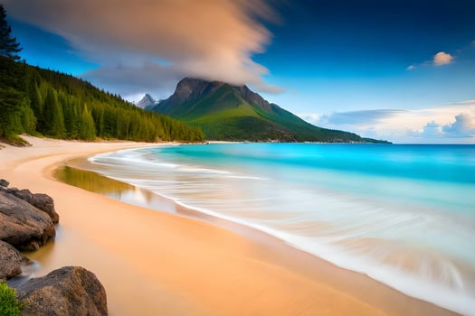 Seashore with turquoise clear water photo