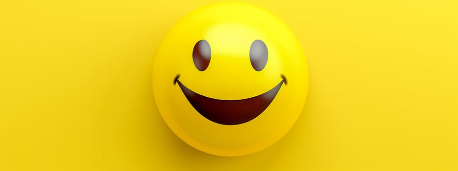 cartoon yellow positive smile, emoticon banner made with Generative AI photo