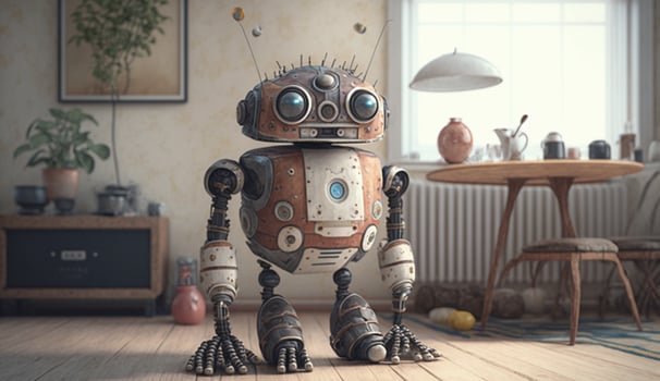 Ai Generated Modern Robot Indoors photo
