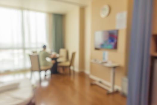 hospital room interior abstract blur for background photo