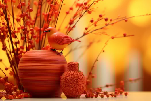 autumn composition with copy space AI Generative photo