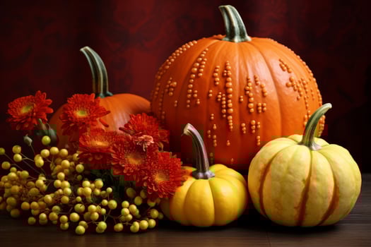 autumn composition with copy space AI Generative photo