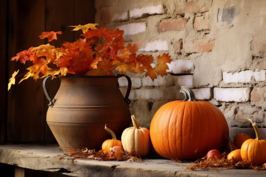 autumn composition with copy space AI Generative photo