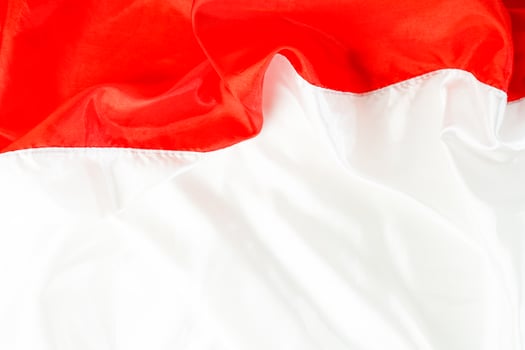 ribbon, red and white flag of Indonesia independence day August 17th, i love indonesia, isolated on white background photo