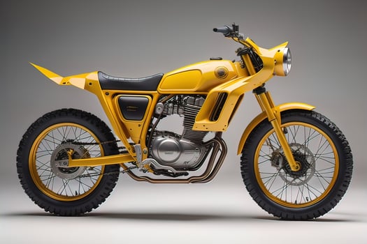 Modern powerful sports motorcycle on a colorful background. ai generative photo