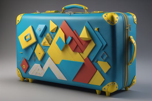 a travel suitcase isolated on a solid color background. ai generative photo