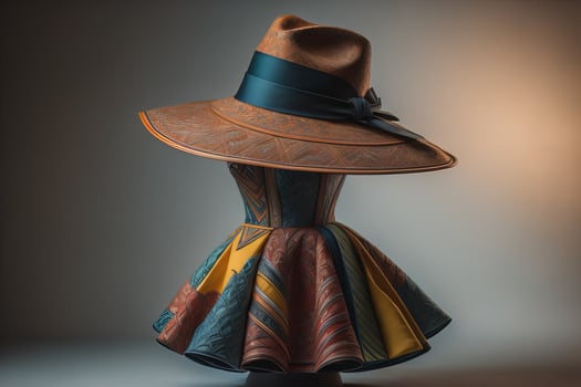 Stylish female hat on mannequin. ai generative photo