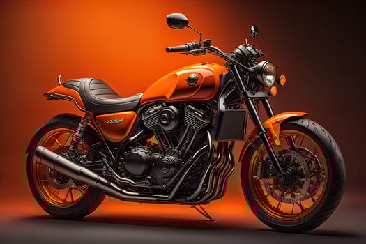 Modern powerful sports motorcycle on a colorful background. ai generative photo