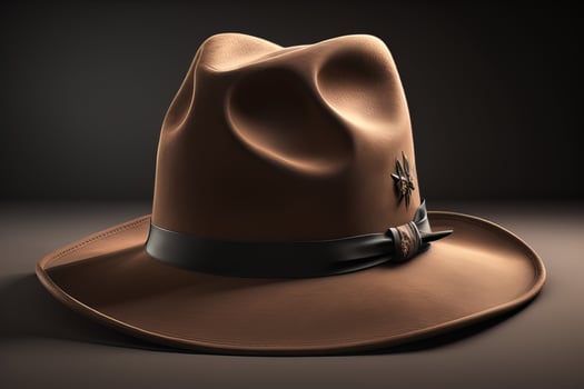 Cowboy hat on a wooden table. ai generative photo