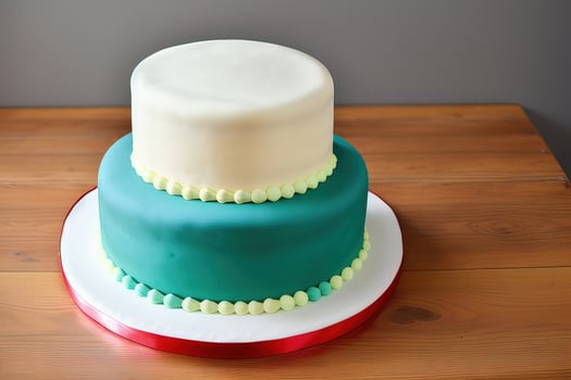 Chocolate cake with cream on a solid color background. Toned. ai generative photo