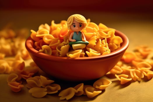 A Princess Sits Amongst the Pasta photo