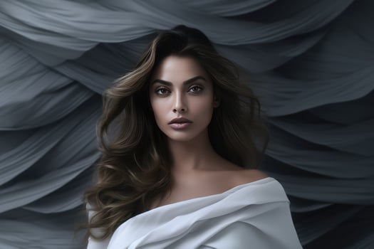 AI generated Stunning Woman with Long Hair photo