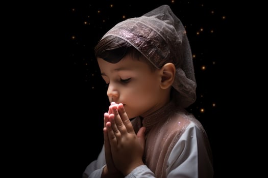 AI generated The Little Praying Boy photo