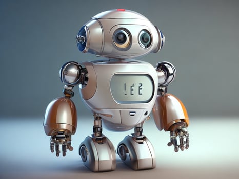 Small robot assistant full length photo