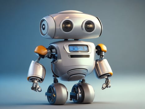Small robot assistant full length photo