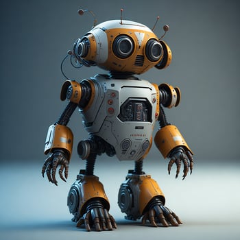 Small robot assistant full length photo