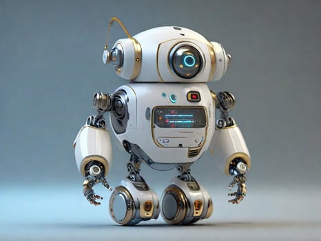 Small robot assistant full length photo