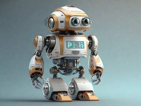 Small robot assistant full length photo