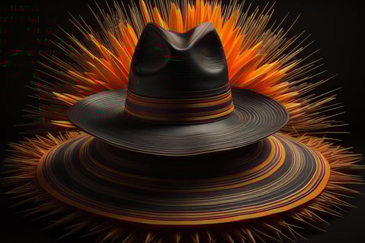 Fashionable hat on a solid color background. ai generative photo