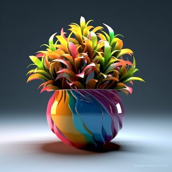 bright color ornamental plants in the pot photo