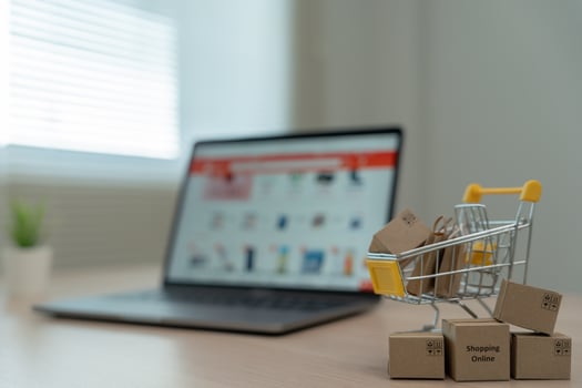 using computer for online shopping at home. stay home, technology, electronic commerce, internet, market place, final or summer or big sale, payment, discount for credit, offer, Low price photo