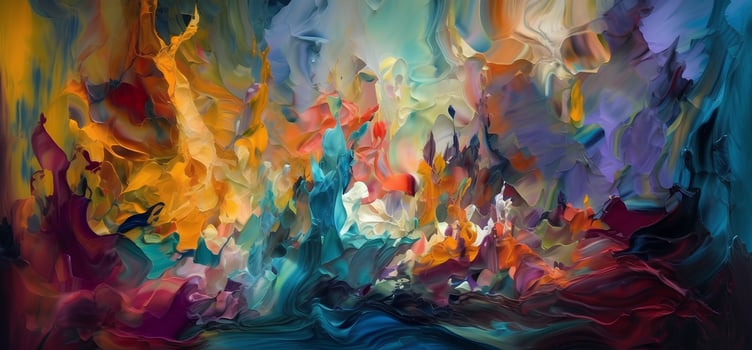Oil paint drawing. Abstract colored background. Abstraction in the style of impressionism. Modern surrealist painting. Good as a poster for wall decor. Surreal design photo