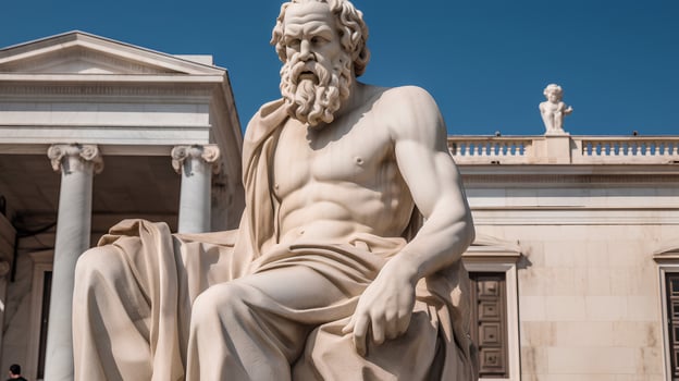 Socrates statue in Athens in front of the National Academy photo