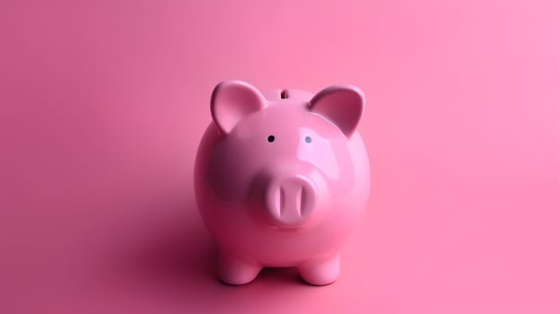 pink piggy bank deposit for deposit banking of investment , retirement to get profit and interest concept photo