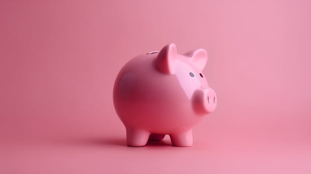 pink piggy bank deposit for deposit banking of investment , retirement to get profit and interest concept photo