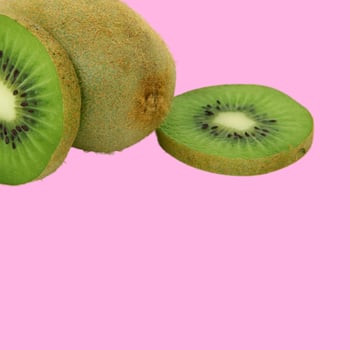 kiwi with pink background photo