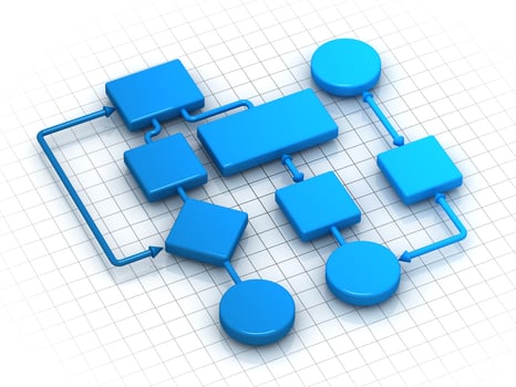 Blue Flowing Chart photo