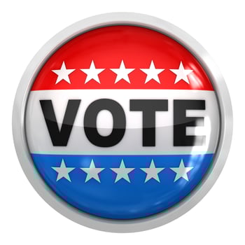 Vote button isolated photo