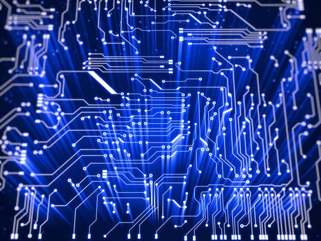 Blue Circuit Background photo