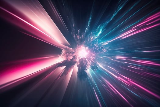 Cosmic Explosion Abstract Pink and Blue Light Trail Jumping into Another Galaxy photo