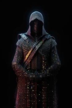 Villain Standing Tall in a Cool Amoled Fantasy Matrix Perfect for Posters and Web Generative AI photo