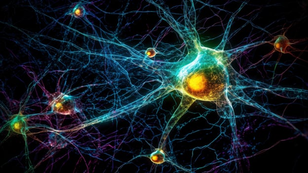 Neuronal Network in Action A Futuristic Technology Concept photo