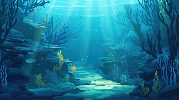 Submerged Oceanic Landscape Background photo