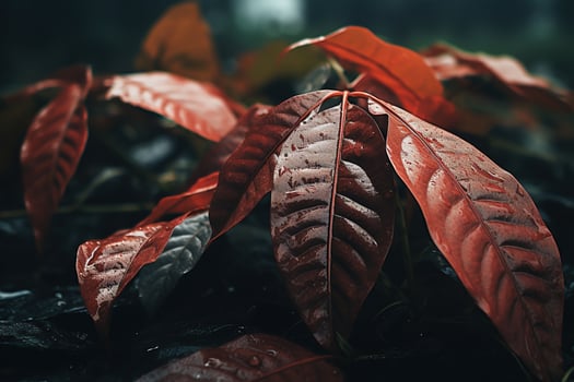 Close up of beautiful autumn leaves with water drops. Natural background AI generated photo