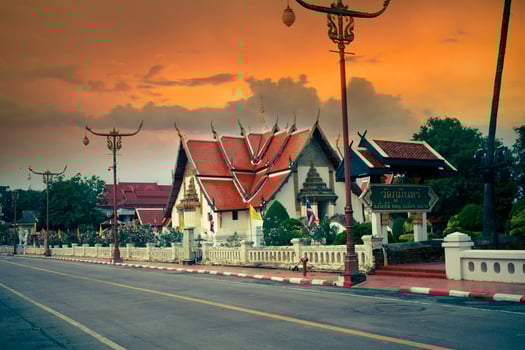 wat phumin most popular traveling destination in nan province northern of thailand photo